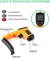 Infrarood Thermometer Pyrometer - Digitale IR Temperatuurmeter - Draadloos